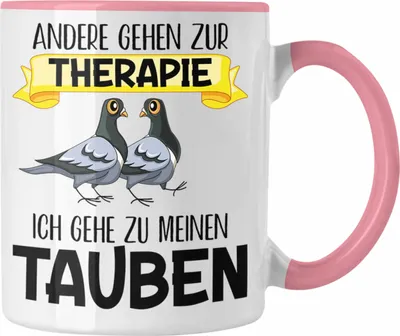 Produktbild von Trendation - Taubenzüchter Geschenk Zaubenzucht Zubehör Tauben Tasse Lustiger Spruch Taubenflüsterer Taubenliebhaber Becher (Rosa)