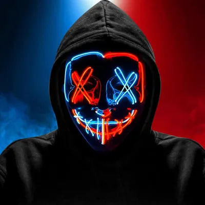 LED-Halloween-Maske, Neon-Maske für Erwachsene, 20x17x8 cm