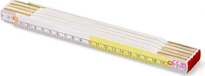 Produktbild von Metrie Zollstock 2m Perfekt 10, Weiß-Gelb, mit Stahlgelenken