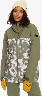 Zdjęcie produktu dla Damska kurtka zimowa Roxy z wzorem w kolorze khaki