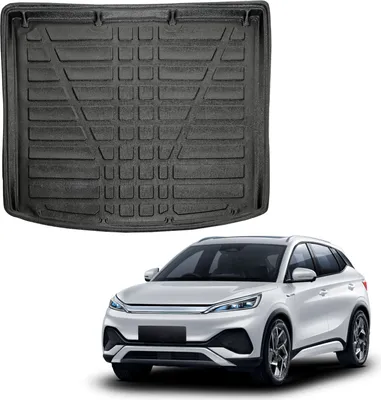 Image de Tapis De Coffre Sur Mesure Pour Byd Atto 3 Depuis 2024, Noir, Antidérapant, Bord Haut, Toutes Saisons