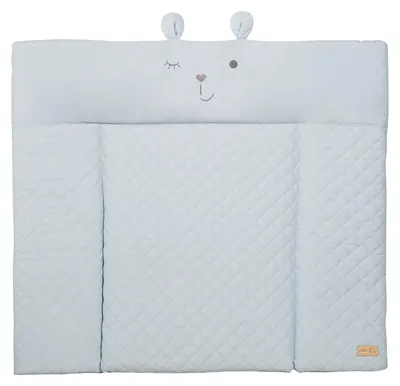 Produktbild von Wickelauflage Wickelunterlage Wickeltischauflage - Gepolstert - 75 x 85 cm - Hellblau - Mit erhöhtem Rand auf drei Seiten