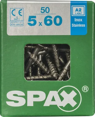 Produktbild von SPAX 4197000500607, Schraube, Edelstahl, Holz, Flachkopf, Torx, Edelstahl