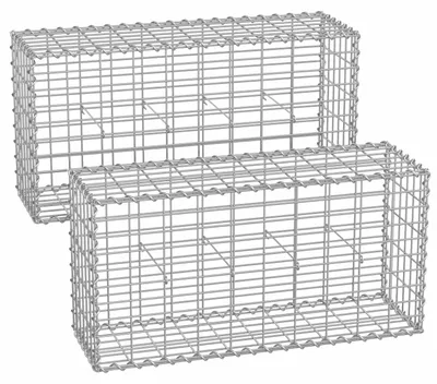Immagine prodotto di Gabbione in acciaio zincato – Muro per giardino – Resistente alla ruggine – 100 x 50 x 30 cm