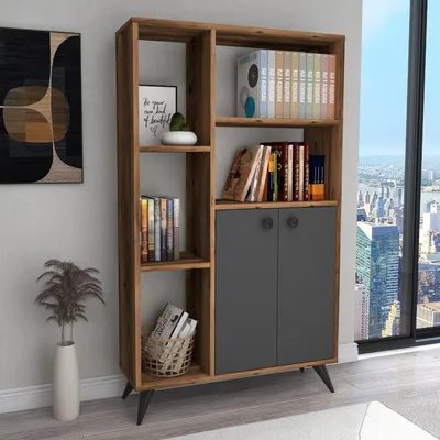 Immagine prodotto di Taggia - Libreria, 80x25x136h cm Marrone Noce, 5 Ripiani