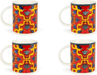 Zdjęcie produktu dla Excelsa Zestaw 4 kubków Trinacria porcelana 30 cl wielokolorowy