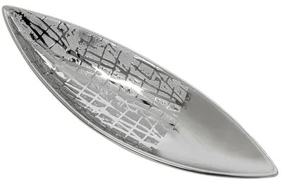 Keramik Tischdeko silber 13x39x7,5 cm
