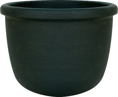 Produktbild von Garden Italia Vasen ICOL runder glatter Conca-Topf für Pflanzen Durchmesser 34 cm – Höhe 25 – aus anthrazitgrauem Harz – für drinnen und draußen – frostbeständig – stoßfest – leicht, 35