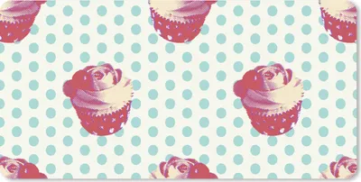 Produktbild von MuchoWow® Mauspad Mousepad Muster - Cupcake - Lebensmittel 60x30 cm - Mousepads - Maus Mat - Pad - Mausunterlage - Nachhaltig