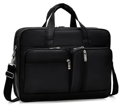 Produktbild von Laptoptasche, 15,6-Zoll-Laptoptasche für Beruf und Freizeit für Damen und Herren, wasserdichte Umhängetasche mit Schulterriemen für Arbeit und Reisen, schwarz