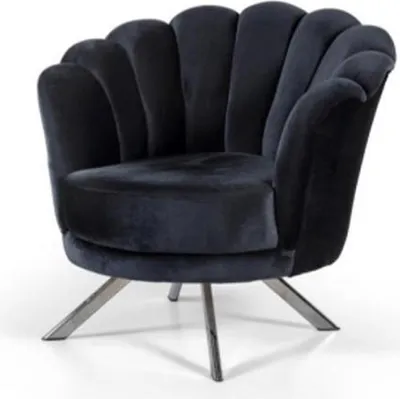 Produktbild von Cocktailsessel Sessel Ohrensessel Stoffsessel Schwarz Polster Sitz
