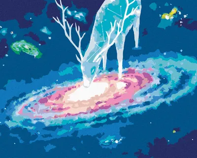 Produktbild von Zuty - Malen nach Zahlen - HIRSCH UND GALAXIE, 40x50 cm, ohne Keilrahmen