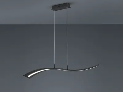 Obrázok produktu pre Zakrivená LED závesná lampa s dizajnom v tvare vlny čierna s funkciou stmievača