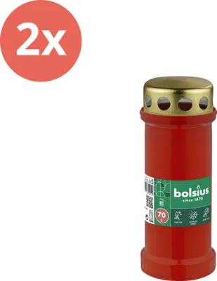 Immagine prodotto di Bolsius - Lampada commemorativa - Con coperchio - Rosso - 70 ore di combustione - Confezione risparmio - 2 pezzi