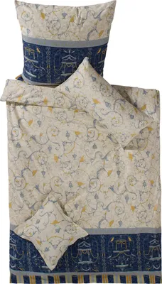 Bettwäsche-Set Satin Blau 200x200 cm mit 2 Kissenbezügen