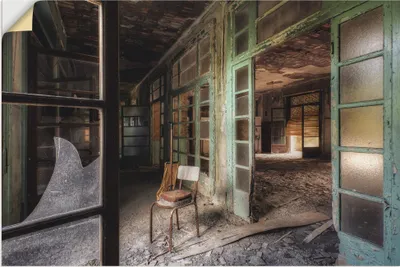 Produktbild von ARTland Wandbild, selbstklebend Lost Place - Stuhl - verlassene Orte Größe: 120x80 cm