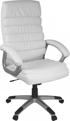 Produktbild von Amstyle Bürostuhl Valencia Leder Optik Weiß Schreibtischstuhl Chefsessel Drehstuhl mit XXL Polsterung; SPM1.184