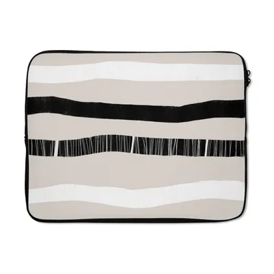 Produktbild von MuchoWow® Laptop Hülle 17 Zoll Laptoptasche Linie - Pastell - Minimalismus - Muster - Zipper - Schutzabdeckung