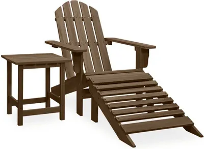 Obrázek produktu pro Zahradní židle Adirondack podnožka a stůl masivní jedle hnědá
