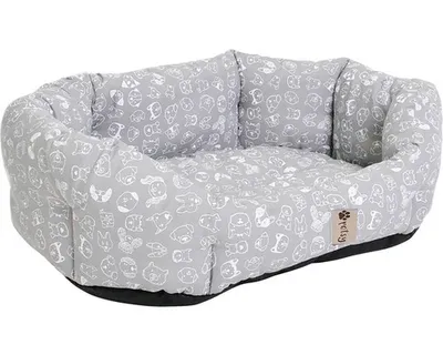 Obrázek produktu pro Pelíšek pro psa MAX 90 cm šedý s potiskem pejsků