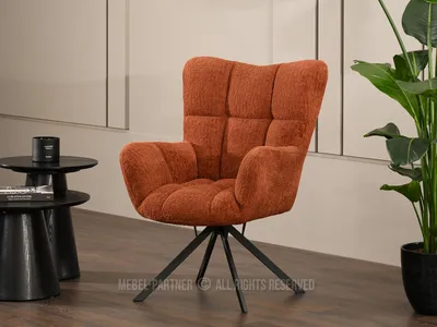 Obrázek produktu pro Otočné křeslo STEN - měděný plyš / černé