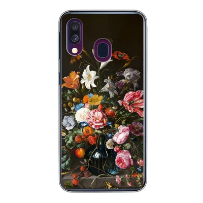 Produktbild von MuchoWow® Handyhülle Schutzhülle Hülle für Samsung Galaxy A40 Vase mit Blumen - Jan Davidsz de Heem - Kunst Silikon Softcase Handy Hülle - Handy-Tasche