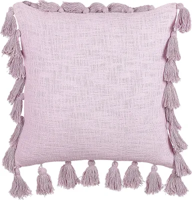 Obrázek produktu pro BELIANI Dekorativní polštář růžový bavlněný 45 x 45 cm se střapci moderní design dekorativní doplňky