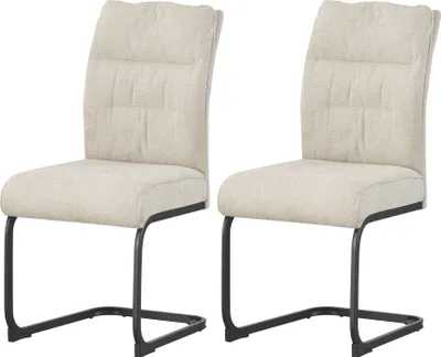 Produktbild von xonox.home Schwinger-Stuhl 2er Set Frieda Chenille-Optik creme (B/H/T): 47 x 94 x 61 cm
