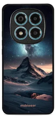 A smartphone case with a mountain landscape and starry sky design.