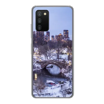 Produktbild von MuchoWow® Handyhülle Schutzhülle Hülle für Samsung Galaxy A03s New York - Central Park - Winter Silikon Softcase Handy Hülle - Schutz