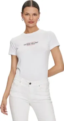 Produktbild von Guess Jeans Gj Cn Slim American Tr Kurzarm-t-shirt Weiß S Damen Weiß S