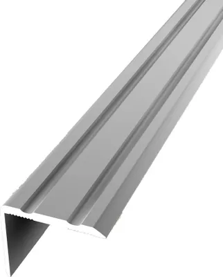 Produktbild von Treppenkantenprofil 20 x 24.5 x 2000 mm Treppenkante Winkelleiste Treppenprofil Aluminium eloxiert Geriffelt Selbstklebend Silber Küberit