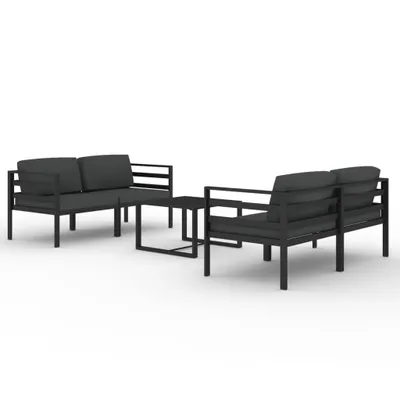 Produktbild von 5-tlg. Garten-Lounge-Set mit Kissen Aluminium Anthrazit