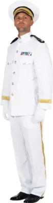 Produktbild von M203206-L weiß Herren Offizierskostüm Marineanzug Gr.L