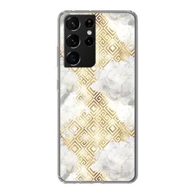 Produktbild von MuchoWow® Handyhülle Schutzhülle Hülle für Samsung Galaxy S21 Ultra Gold - Marmor - Muster - Geometrie Silikon Softcase Handy Hülle - Mobiltelefon