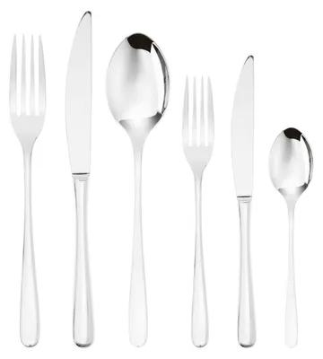 36-teiliges Besteckset aus Edelstahl, Silber, spülmaschinenfest