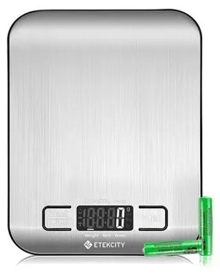 Produktbild von Etekcity EK6015 Digitale Küchenwaage Edelstahl 5kg/1g Feinwaage Tara Silber