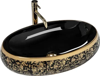Produktbild von Rea Aufsatzwaschbecken Meryl Oval Black Gold