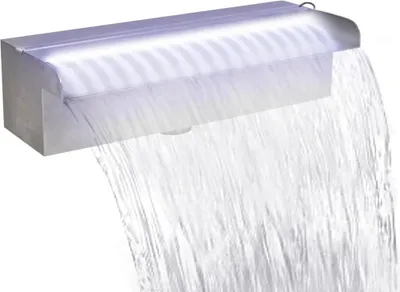 Immagine prodotto di The Living Store Fontana a cascata per piscina con LED Rettangolare in acciaio inox 30 cm