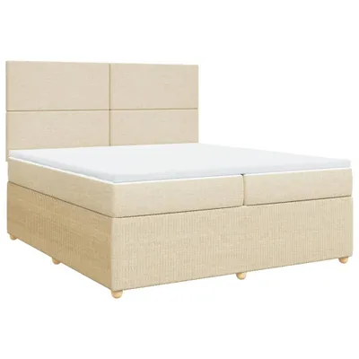 Produktbild von vidaXL Boxspringbett mit Matratze Creme 200x200 cm Stoff