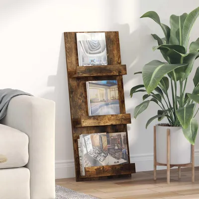 Produktbild von Möbel Magazinregal Geräucherte Eiche 43 x 11 x 102 cm Holzwerkstoff - Zeitungsständer &7228