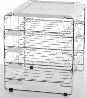 Produktbild von Briefablage-Gestell 4 Körbe Längsformat B4 chrom