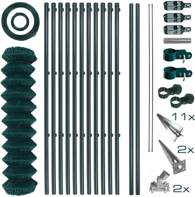 Produktbild von Maschendrahtzaun Komplettset 1,0 x 25 m Zaunset Gartenzaun Einschlaghülsen Zaun