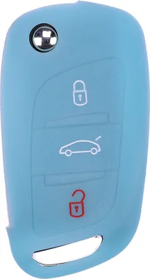 Produktbild von Auto Schlüssel Hülle Silikon Schutz Cover Fluoreszierend Blau kompatibel mit Citroen Berlingo C4 DS3 DS4 DS5 DS6 3 Tasten Klappschlüssel