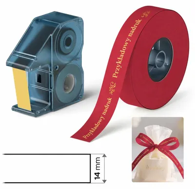 Zdjęcie produktu dla Wstążka NIIMBOT B18 N1 bordowa + taśma termotransferowa złota 14 mm