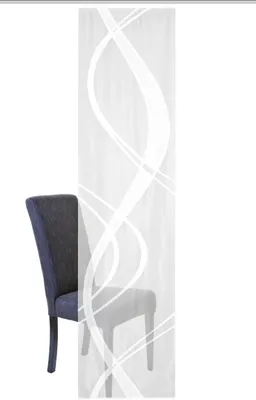 Zdjęcie produktu dla HOME WOHNIDEEN Zasłona przesuwna żakardowa przezroczysta "Tibaso" 245 x 57 cm 1x ściana przesuwna z wózkiem panelowym i drążkiem obciążającym Biały