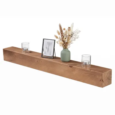 Produktbild von levandeo Wandregal Holz Massiv 100x10cm Eiche Farbig Wandboard Regal Vintage