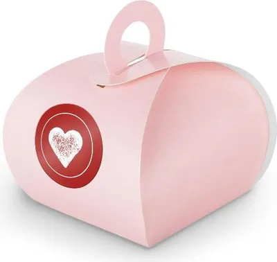 Produktbild von SET HERZ (Motiv37) 24x Geschenkschachtel mit Griff rosa + Sticker