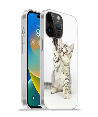 Produktbild von MuchoWow® Handyhülle Schutzhülle Hülle für Apple iPhone 14 Pro - Softcase Kätzchen - Pfote - Weiß - Mädchen - Kinder - Jungen - Kind Silikon Softcase Handy Hülle - Umschlag