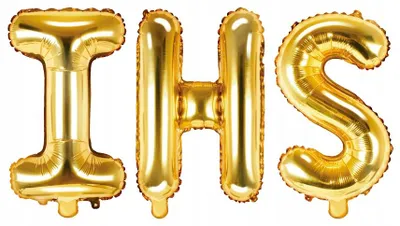 Produktbild von Folienballon Buchstabe IHS, 35cm, gold, 1 Set